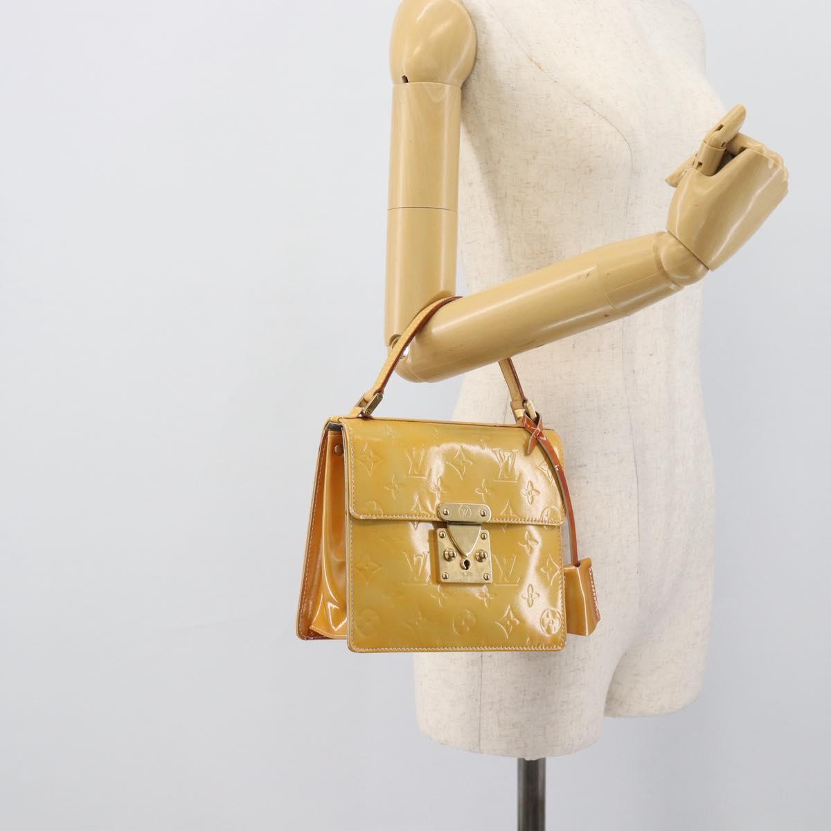 LOUIS VUITTON Monogram Vernis Spring Street Hand Bag Gris M91029 LV Auth 194572