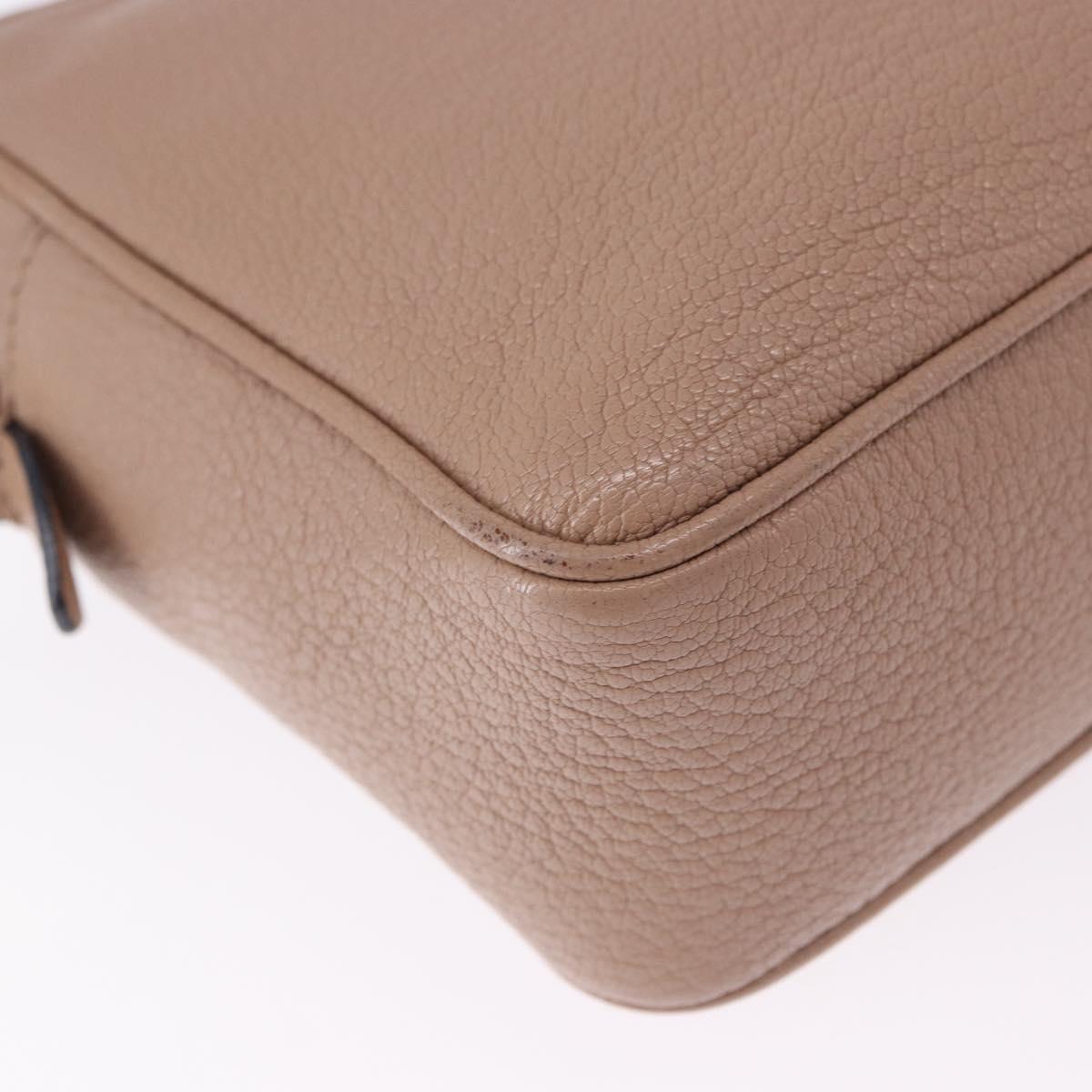 Miu Miu Shoulder Bag Leather Beige Gold Auth 194575V