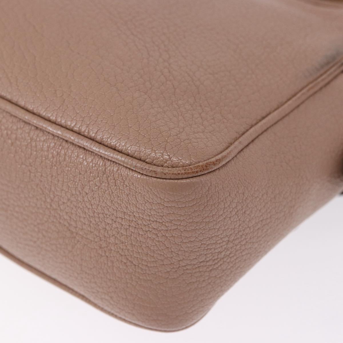Miu Miu Shoulder Bag Leather Beige Gold Auth 194575V