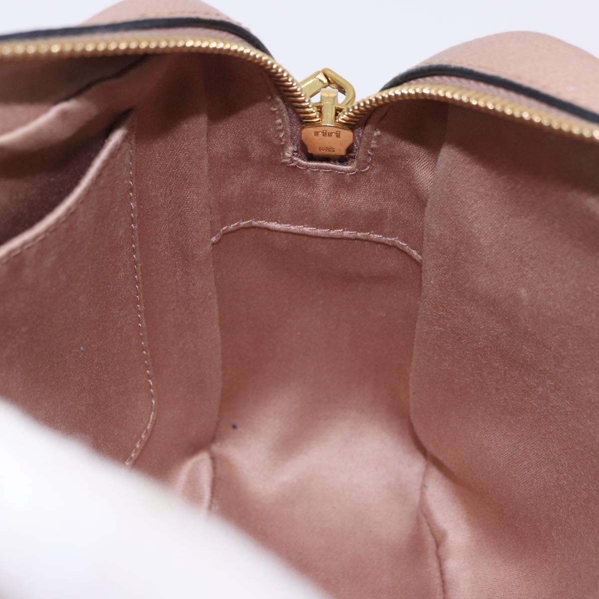 Miu Miu Shoulder Bag Leather Beige Gold Auth 194575V