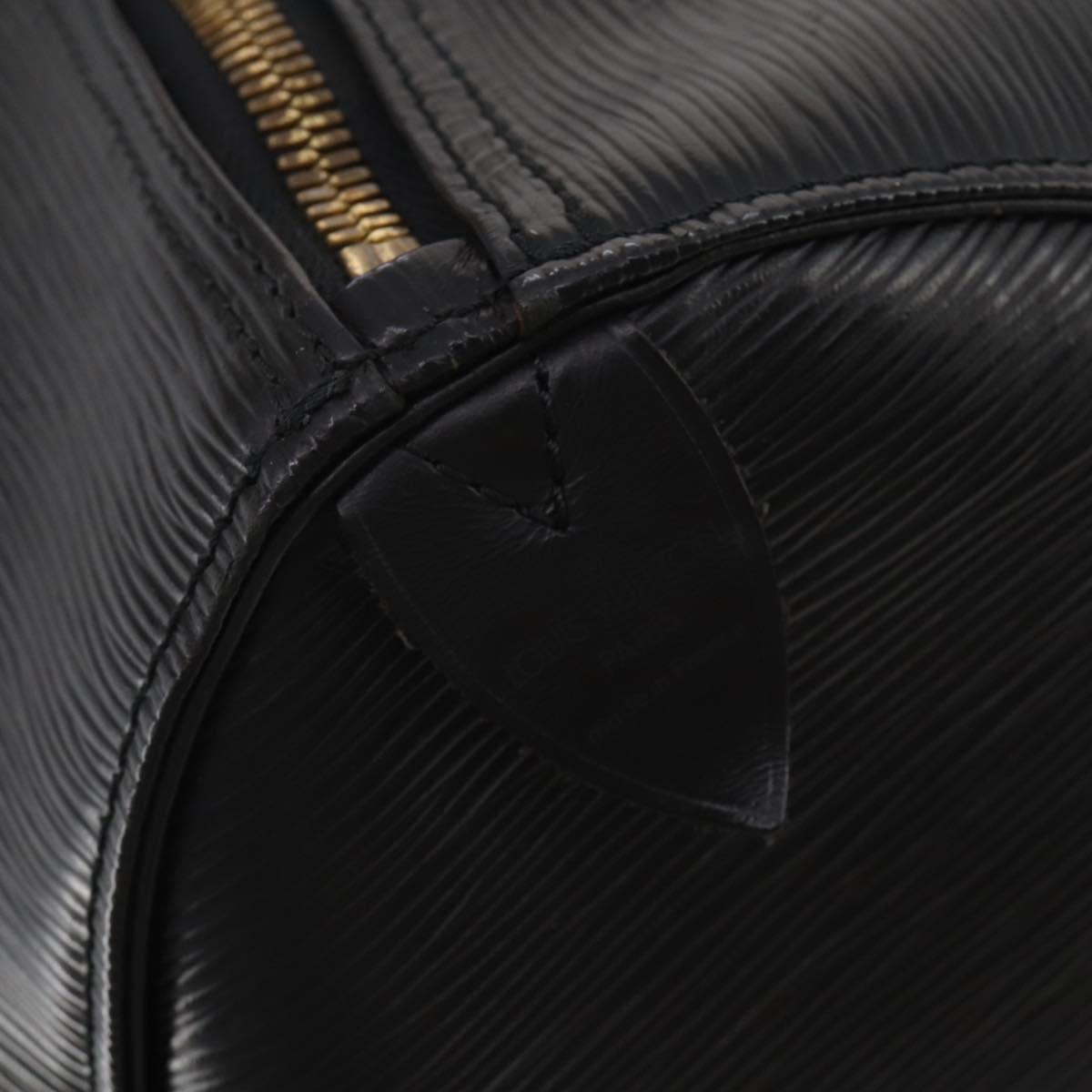 LOUIS VUITTON Epi Keepall 55 Boston Bag Noir Black M42952 LV Auth 194576