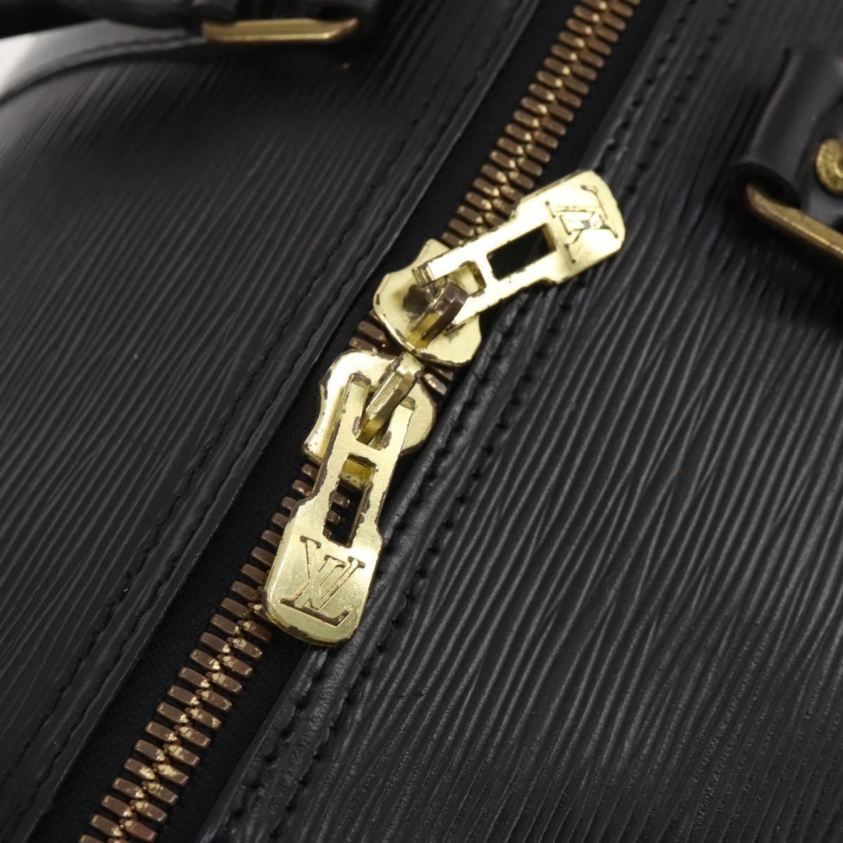 LOUIS VUITTON Epi Keepall 55 Boston Bag Noir Black M42952 LV Auth 194576