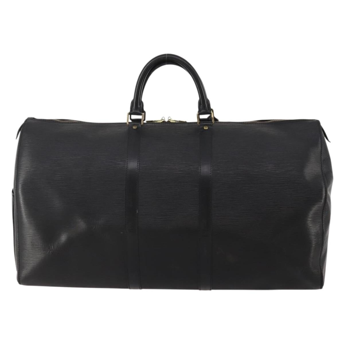 LOUIS VUITTON Epi Keepall 55 Boston Bag Noir Black M42952 LV Auth 194576