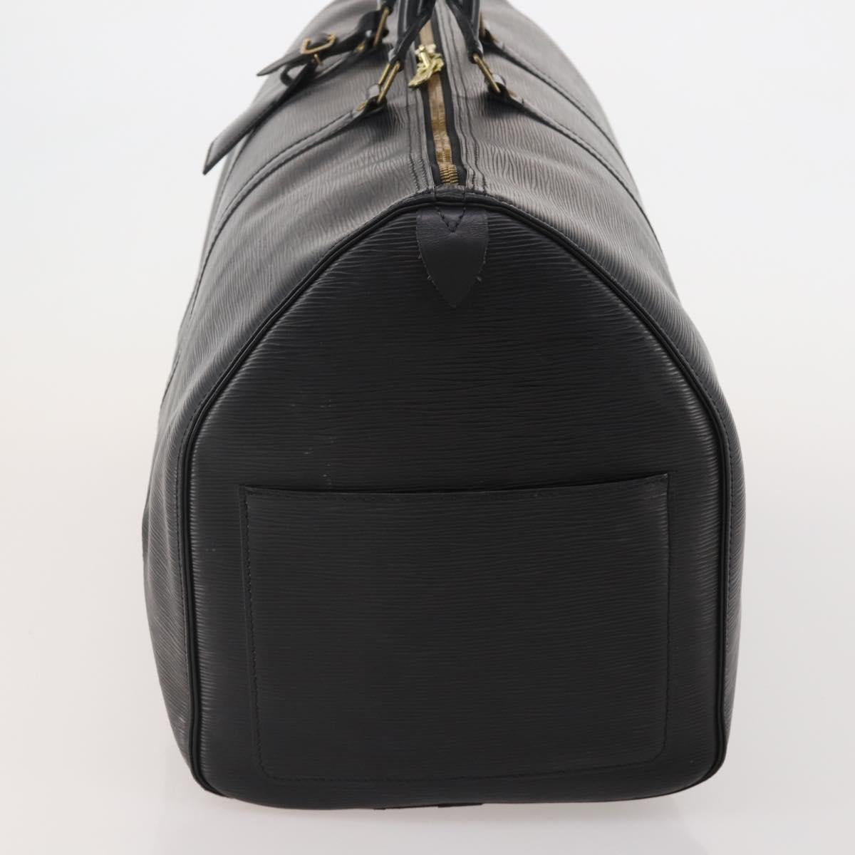 LOUIS VUITTON Epi Keepall 55 Boston Bag Noir Black M42952 LV Auth 194576