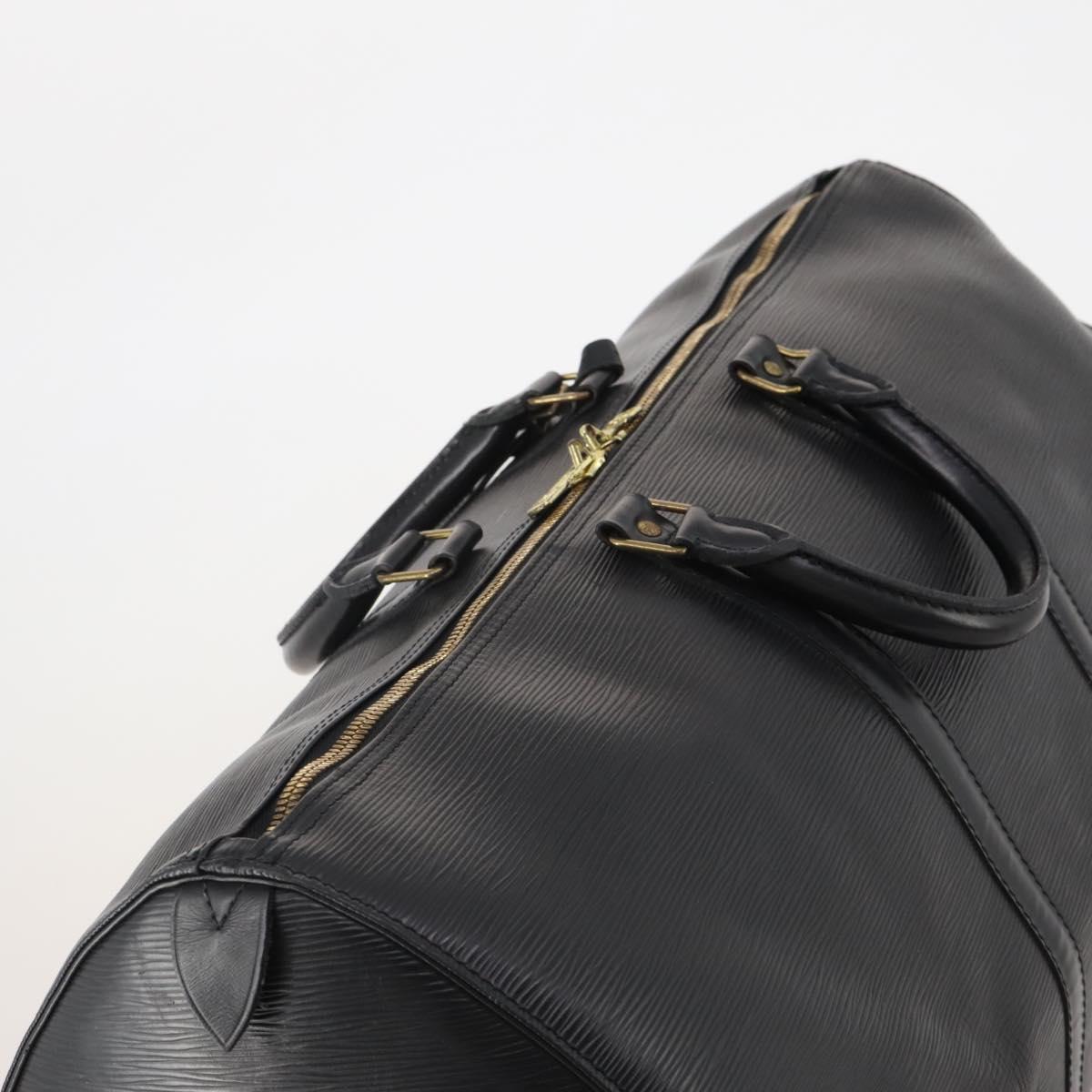 LOUIS VUITTON Epi Keepall 55 Boston Bag Noir Black M42952 LV Auth 194576