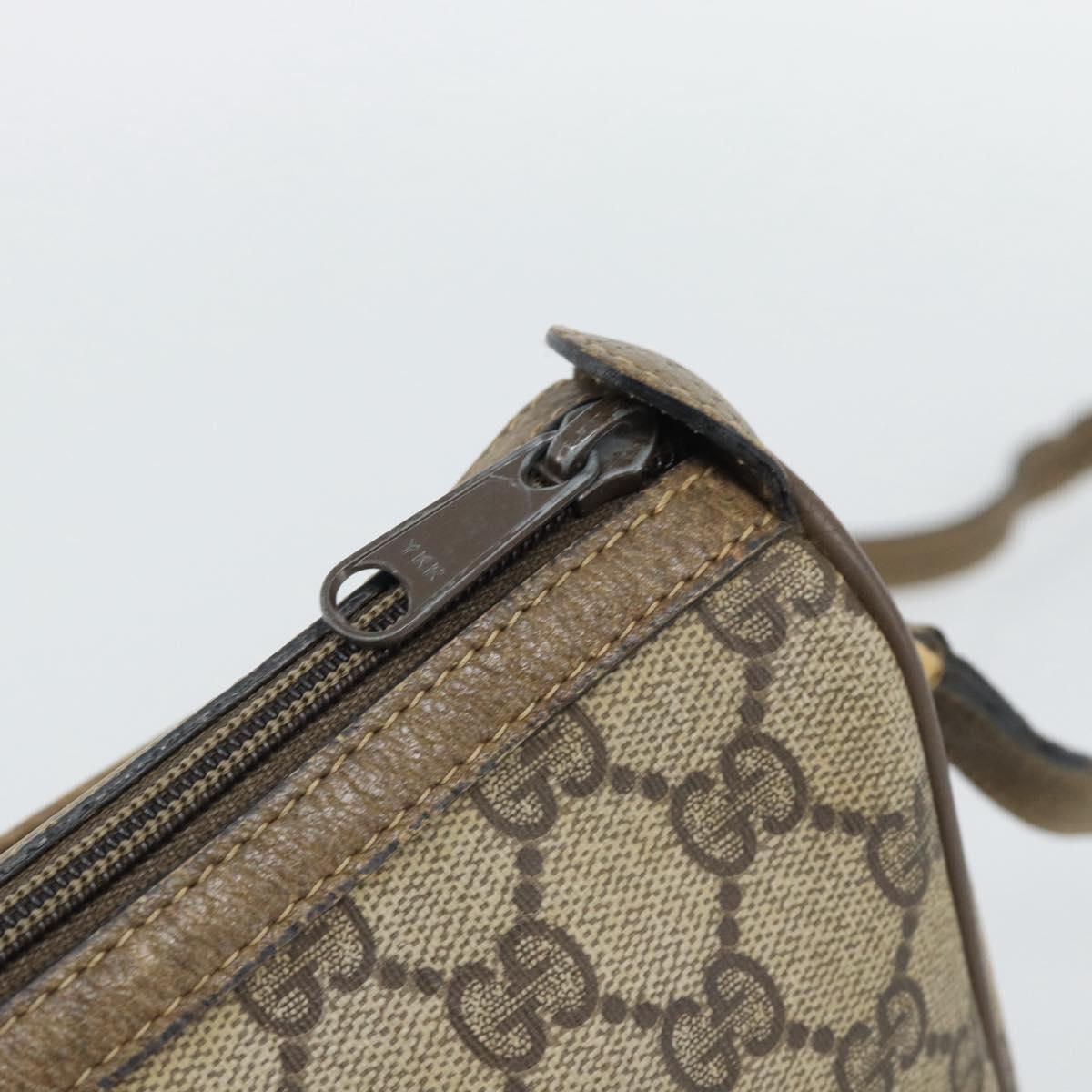 GUCCI GG Supreme Web Sherry Line Bag PVC Beige Gold 14 02 032 Auth 194578