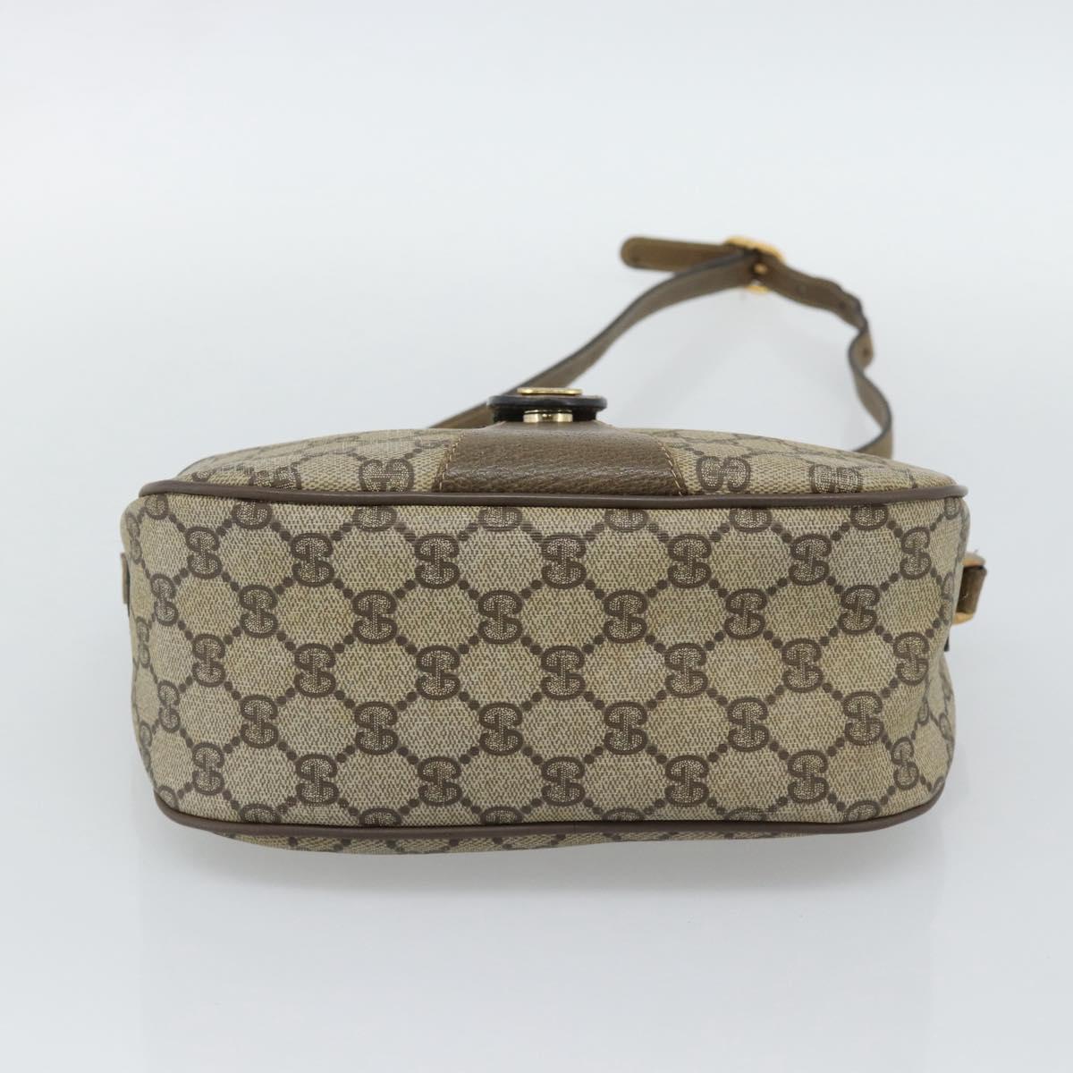 GUCCI GG Supreme Web Sherry Line Bag PVC Beige Gold 14 02 032 Auth 194578