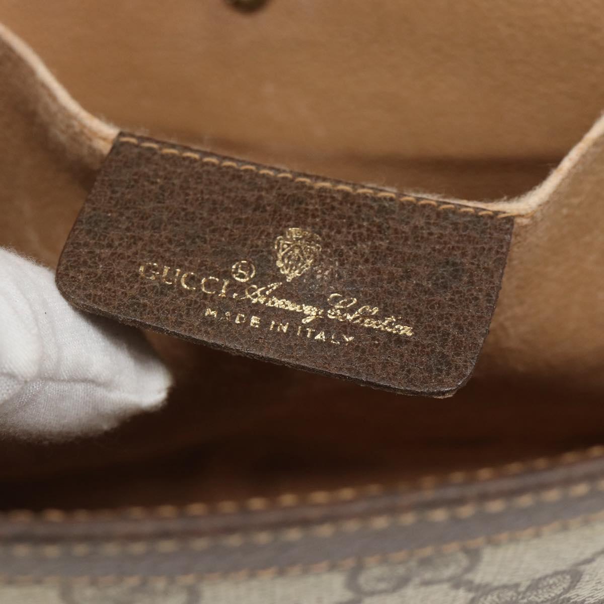 GUCCI GG Supreme Web Sherry Line Clutch Bag PVC Beige 156 01 030 Auth 194580