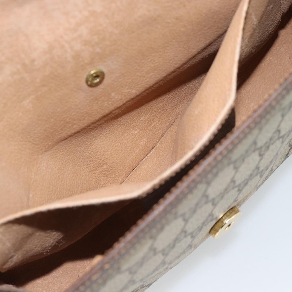 GUCCI GG Supreme Web Sherry Line Clutch Bag PVC Beige 156 01 030 Auth 194580