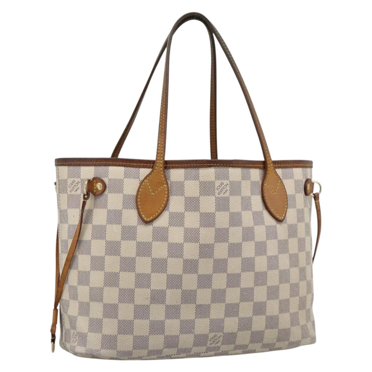 LOUIS VUITTON Damier Azur Neverfull PM Tote Bag N41362 LV Auth 194587