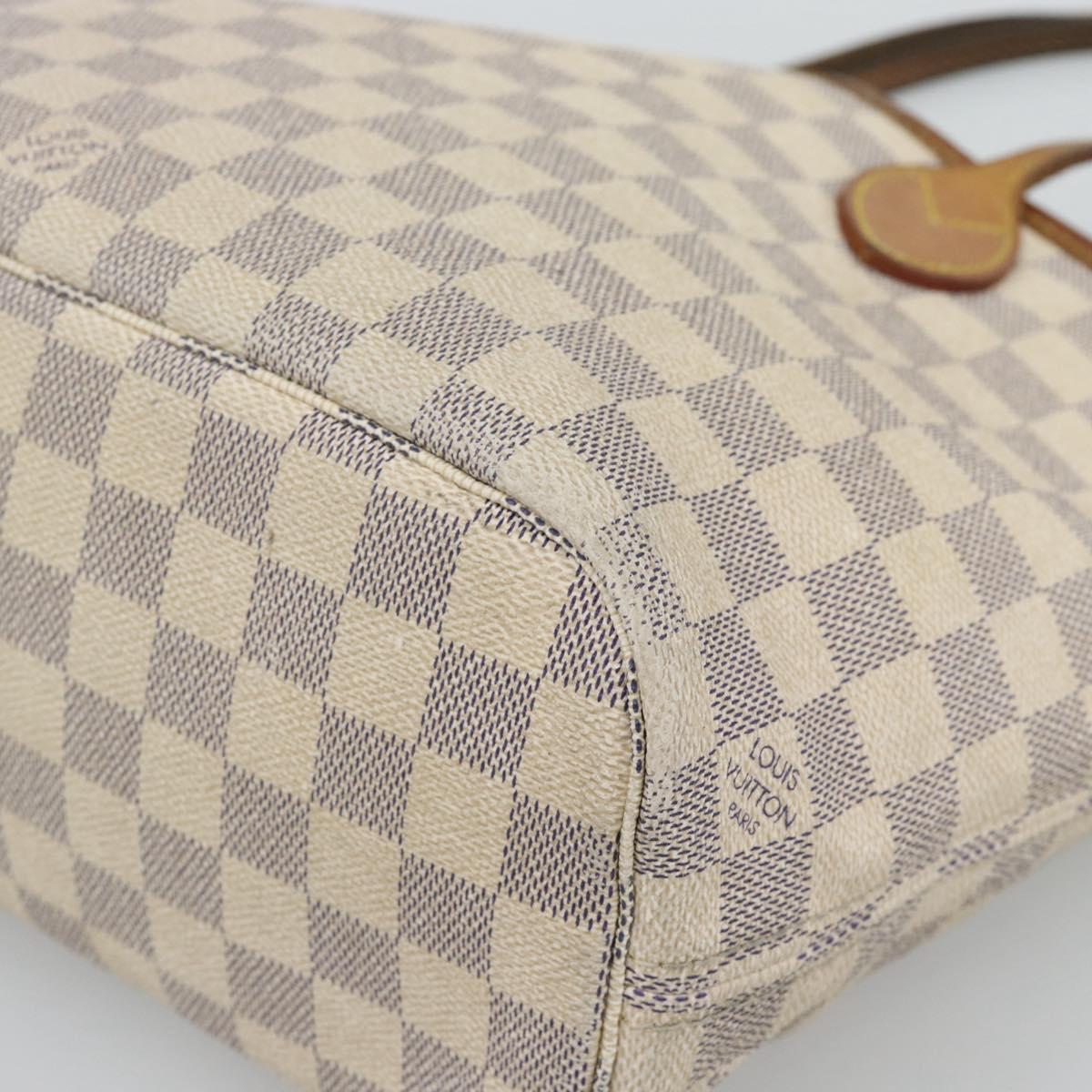 LOUIS VUITTON Damier Azur Neverfull PM Tote Bag N41362 LV Auth 194587