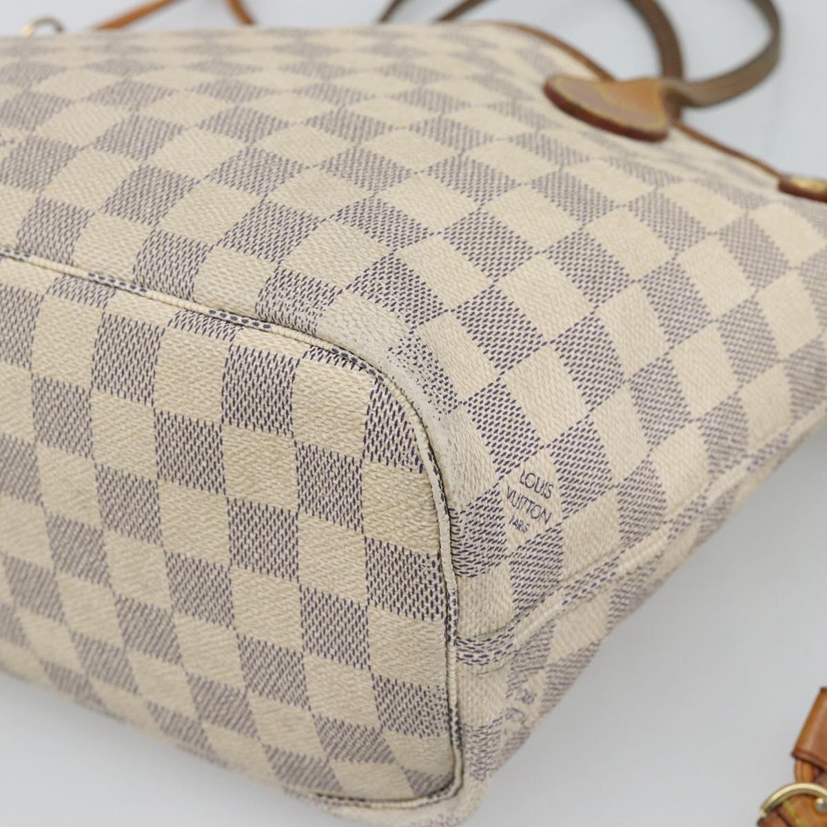 LOUIS VUITTON Damier Azur Neverfull PM Tote Bag N41362 LV Auth 194587