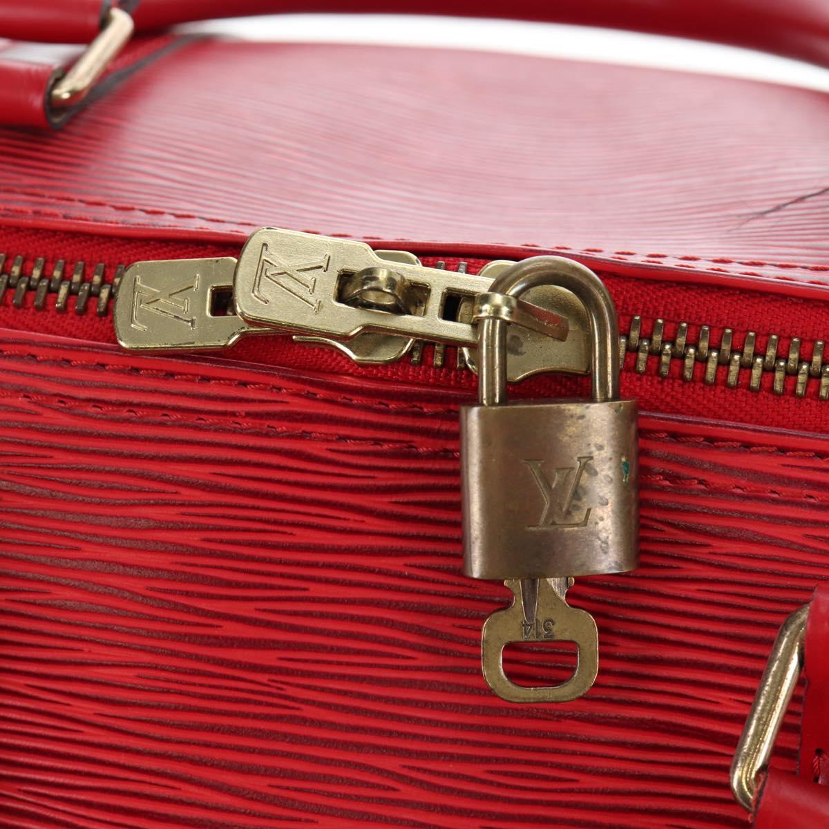 LOUIS VUITTON Epi Keepall 55 Boston Bag Red M42957 LV Auth 194589V