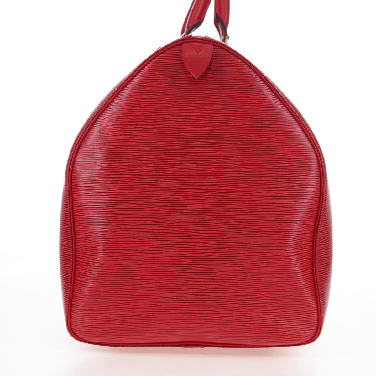 LOUIS VUITTON Epi Keepall 55 Boston Bag Red M42957 LV Auth 194589V