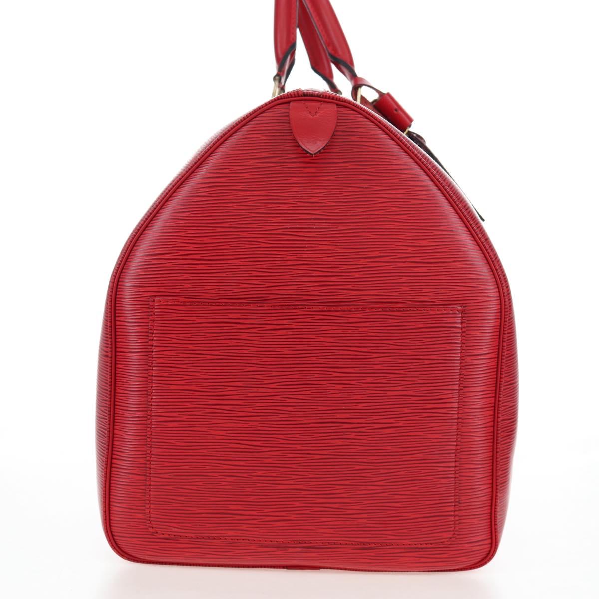 LOUIS VUITTON Epi Keepall 55 Boston Bag Red M42957 LV Auth 194589V