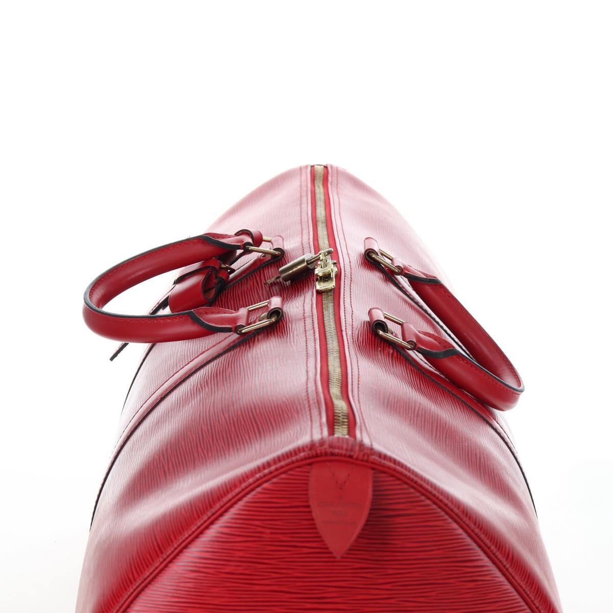 LOUIS VUITTON Epi Keepall 55 Boston Bag Red M42957 LV Auth 194589V