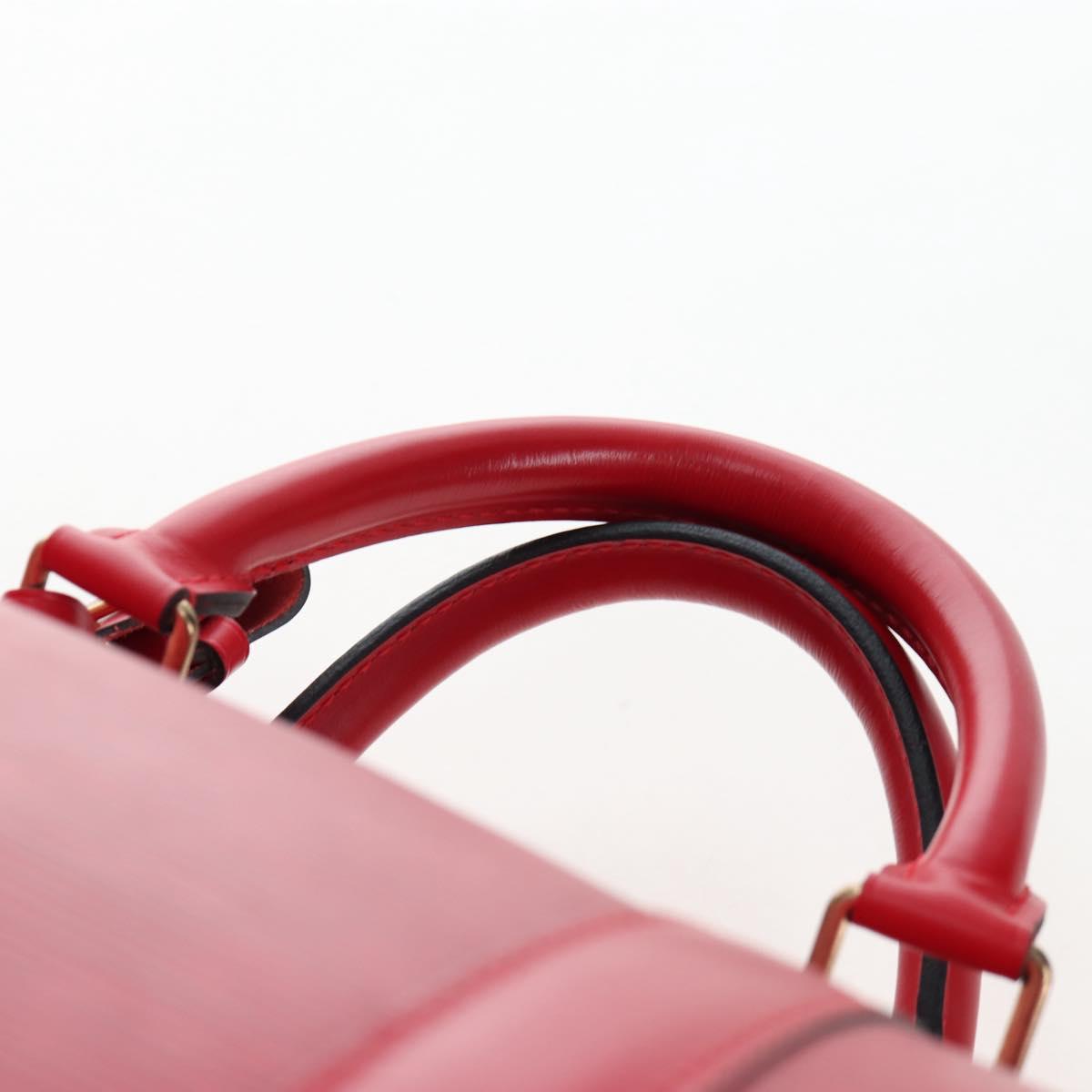 LOUIS VUITTON Epi Keepall 55 Boston Bag Red M42957 LV Auth 194589V