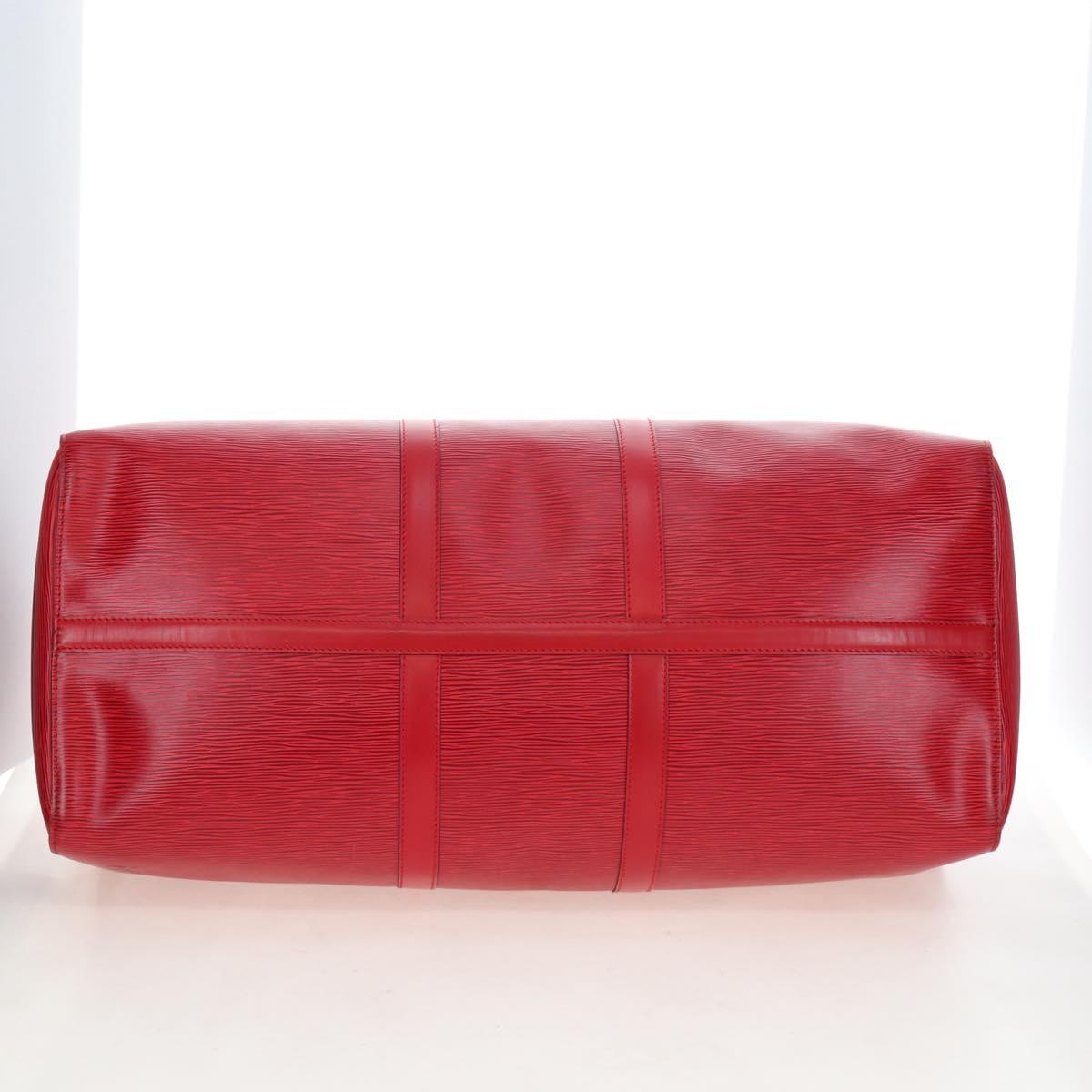LOUIS VUITTON Epi Keepall 55 Boston Bag Red M42957 LV Auth 194589V