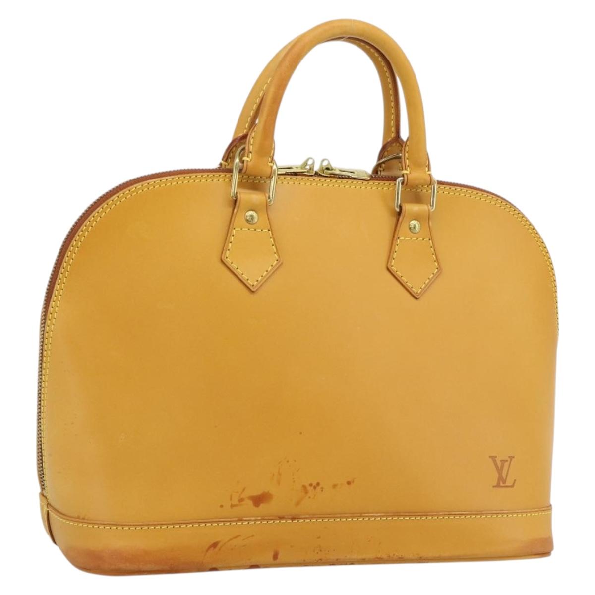 LOUIS VUITTON Nomad leather Alma Hand Bag Beige M85000 LV Auth 194592V