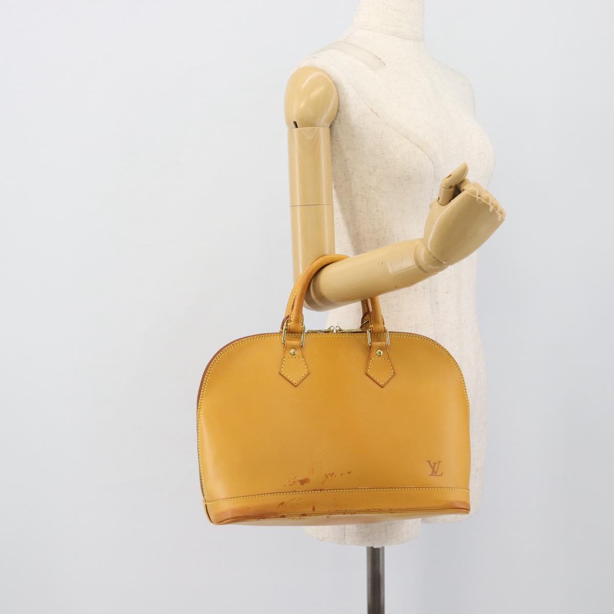 LOUIS VUITTON Nomad leather Alma Hand Bag Beige M85000 LV Auth 194592V