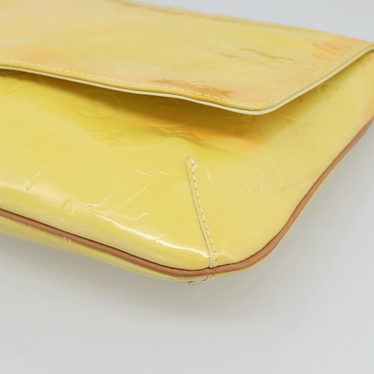 LOUIS VUITTON Monogram Vernis Thompson Street Bag Lime Yellow M91071 Auth 194603