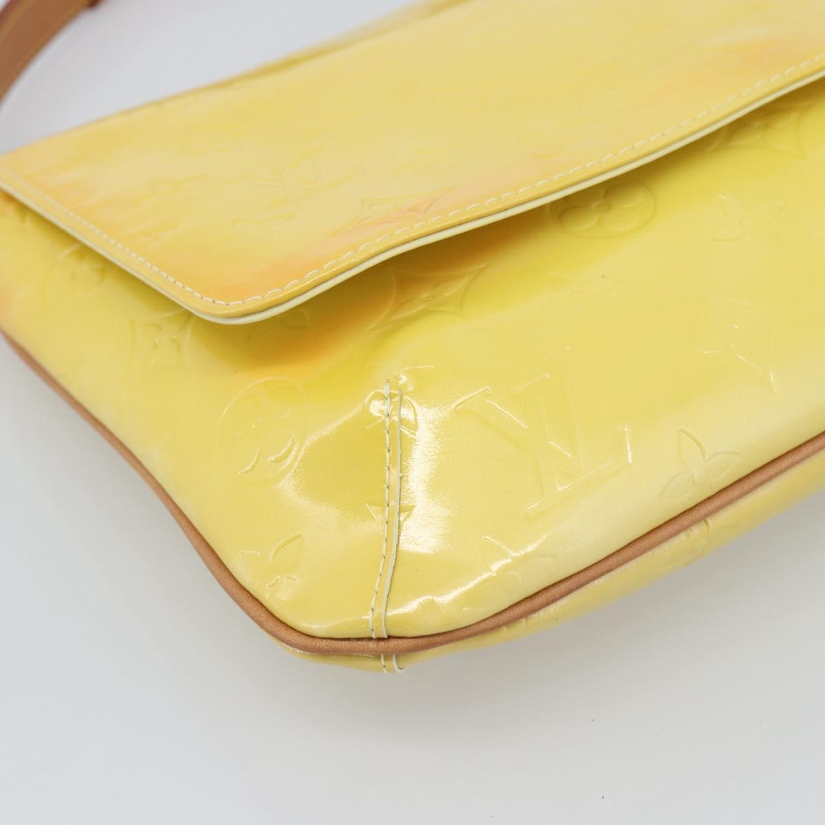 LOUIS VUITTON Monogram Vernis Thompson Street Bag Lime Yellow M91071 Auth 194603
