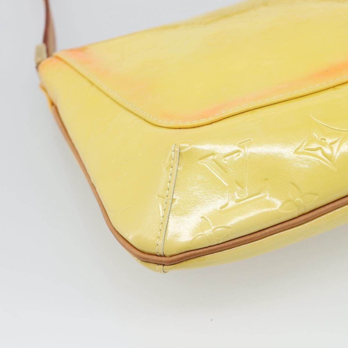 LOUIS VUITTON Monogram Vernis Thompson Street Bag Lime Yellow M91071 Auth 194603