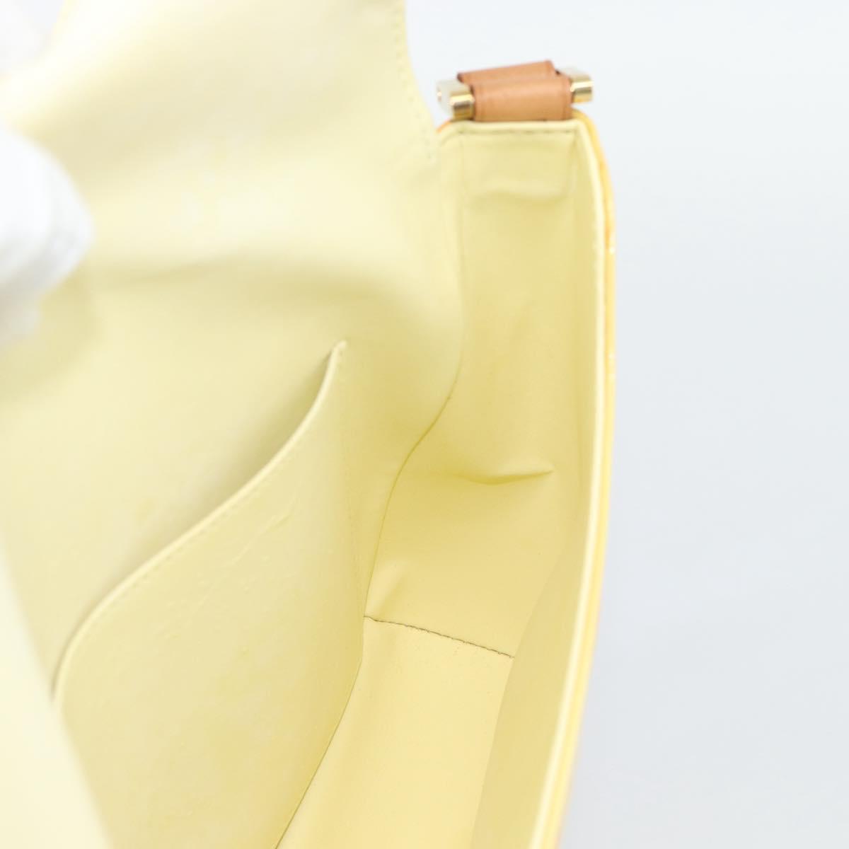 LOUIS VUITTON Monogram Vernis Thompson Street Bag Lime Yellow M91071 Auth 194603