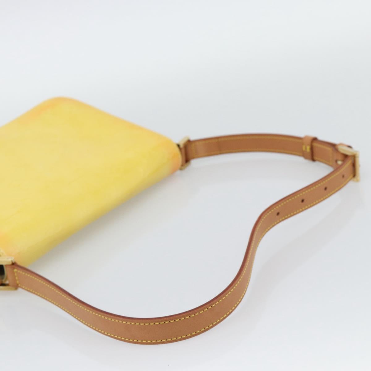 LOUIS VUITTON Monogram Vernis Thompson Street Bag Lime Yellow M91071 Auth 194603