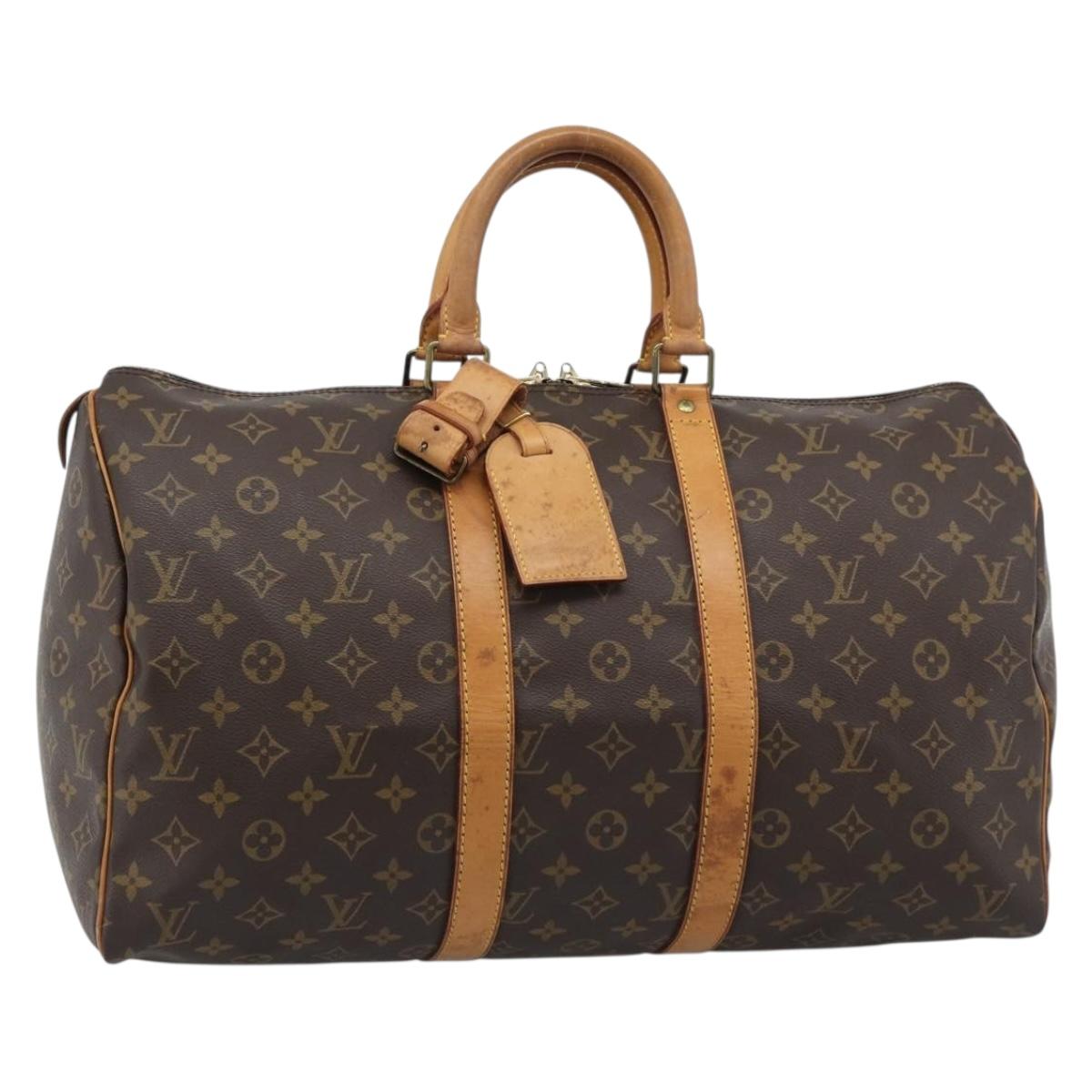 LOUIS VUITTON Monogram Keepall 45 Boston Bag M41428 LV Auth 194605