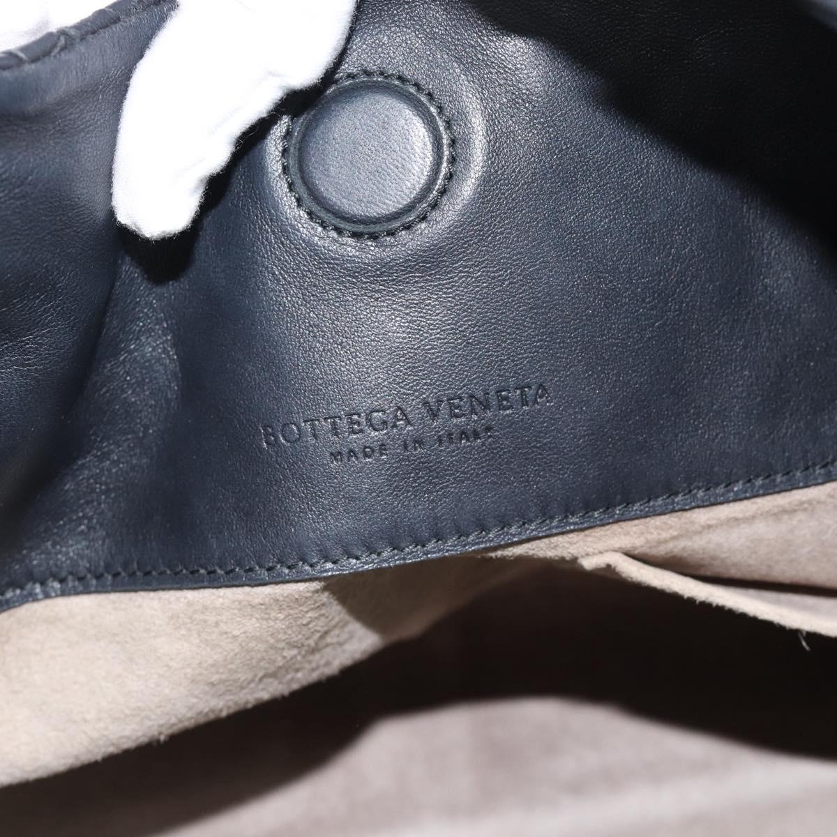 BOTTEGA VENETA INTRECCIATO Campana Bag Leather Black Silver Auth 194606SAV