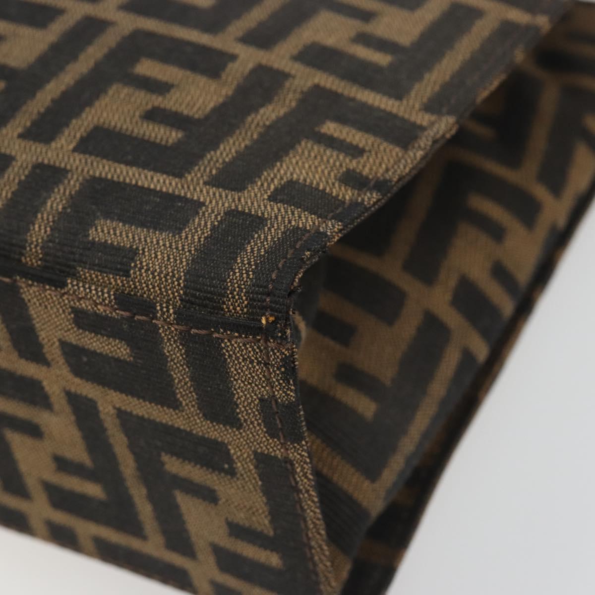 FENDI Zucca Canvas Mamma Baguette Tote Bag Brown Black Auth 194611