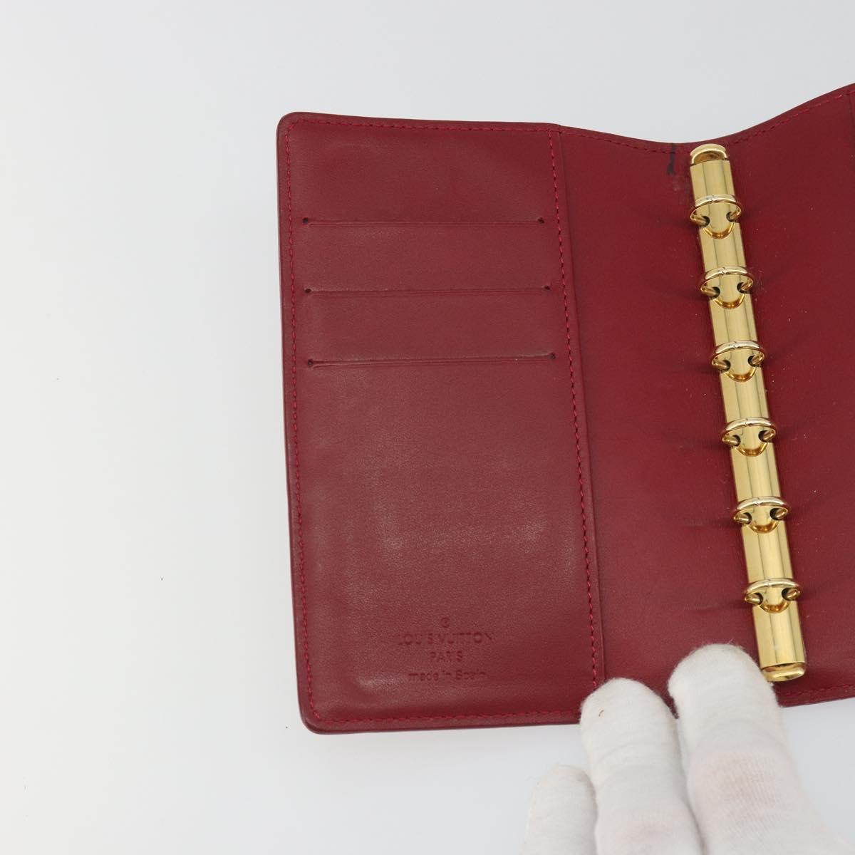 LOUIS VUITTON Vernis Agenda PM Day Planner Cover Pomme Damour R21016 Auth 194614
