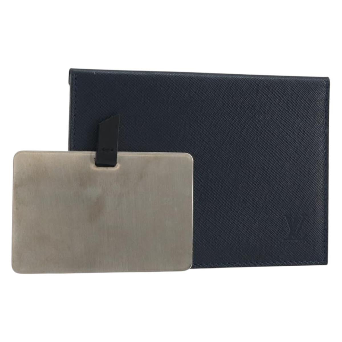 LOUIS VUITTON Taiga Mirror Case Hand Mirror Navy LV Auth 194615