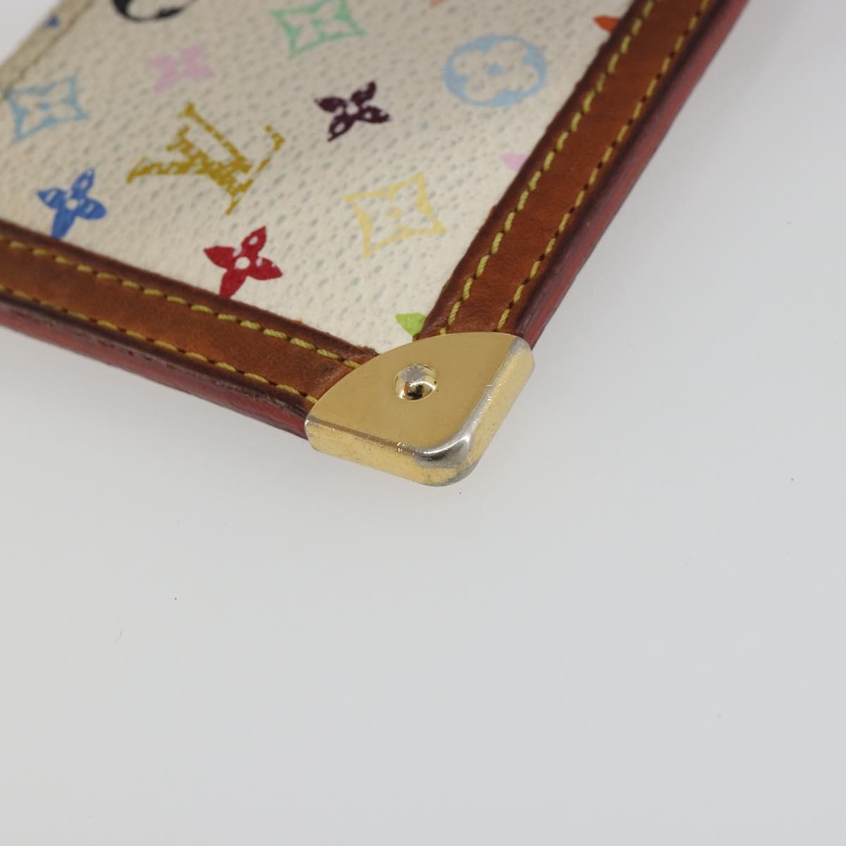 LOUIS VUITTON Monogram Multicolor Pochette Cles Purse White M92655 Auth 194618