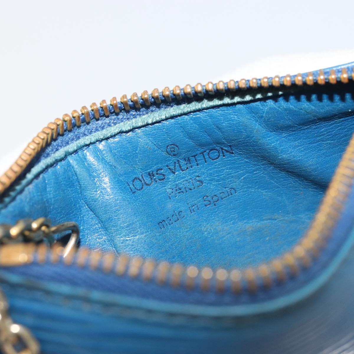 LOUIS VUITTON Epi Pochette Cles Coin Purse Blue M6380G LV Auth 194625