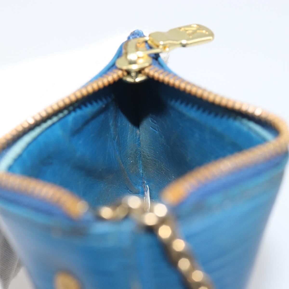 LOUIS VUITTON Epi Pochette Cles Coin Purse Blue M6380G LV Auth 194625