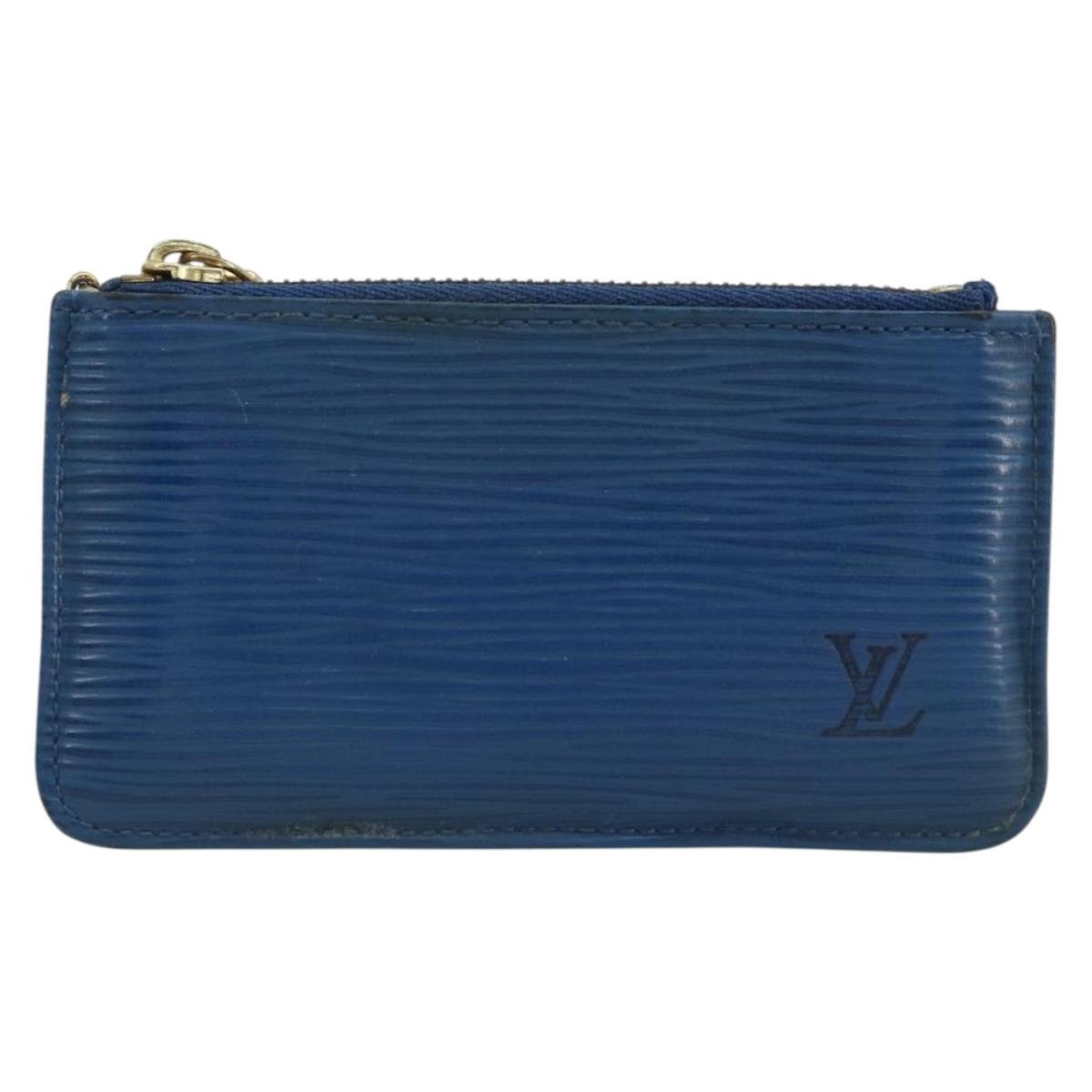 LOUIS VUITTON Epi Pochette Cles Coin Purse Blue M6380G LV Auth 194625