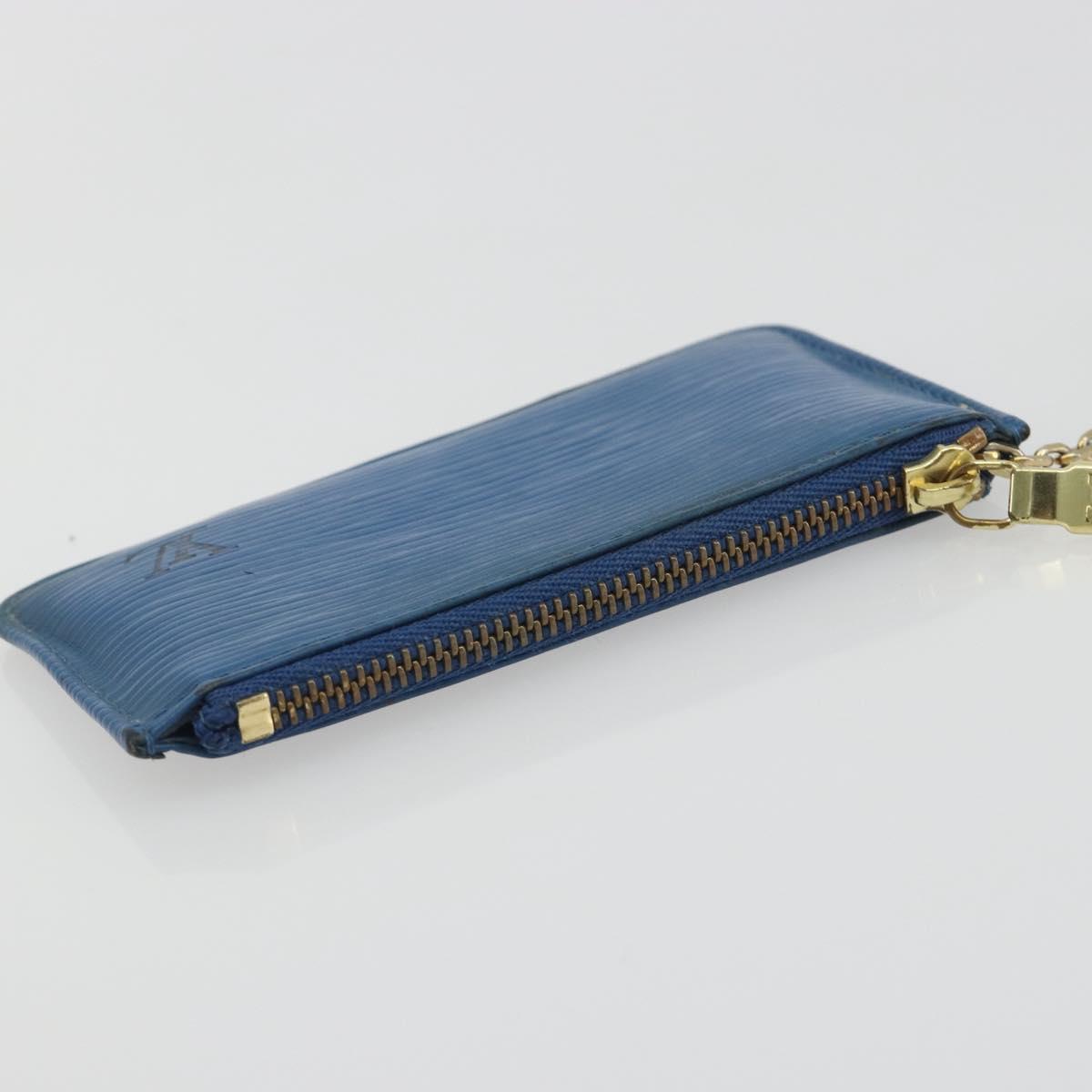LOUIS VUITTON Epi Pochette Cles Coin Purse Blue M6380G LV Auth 194625