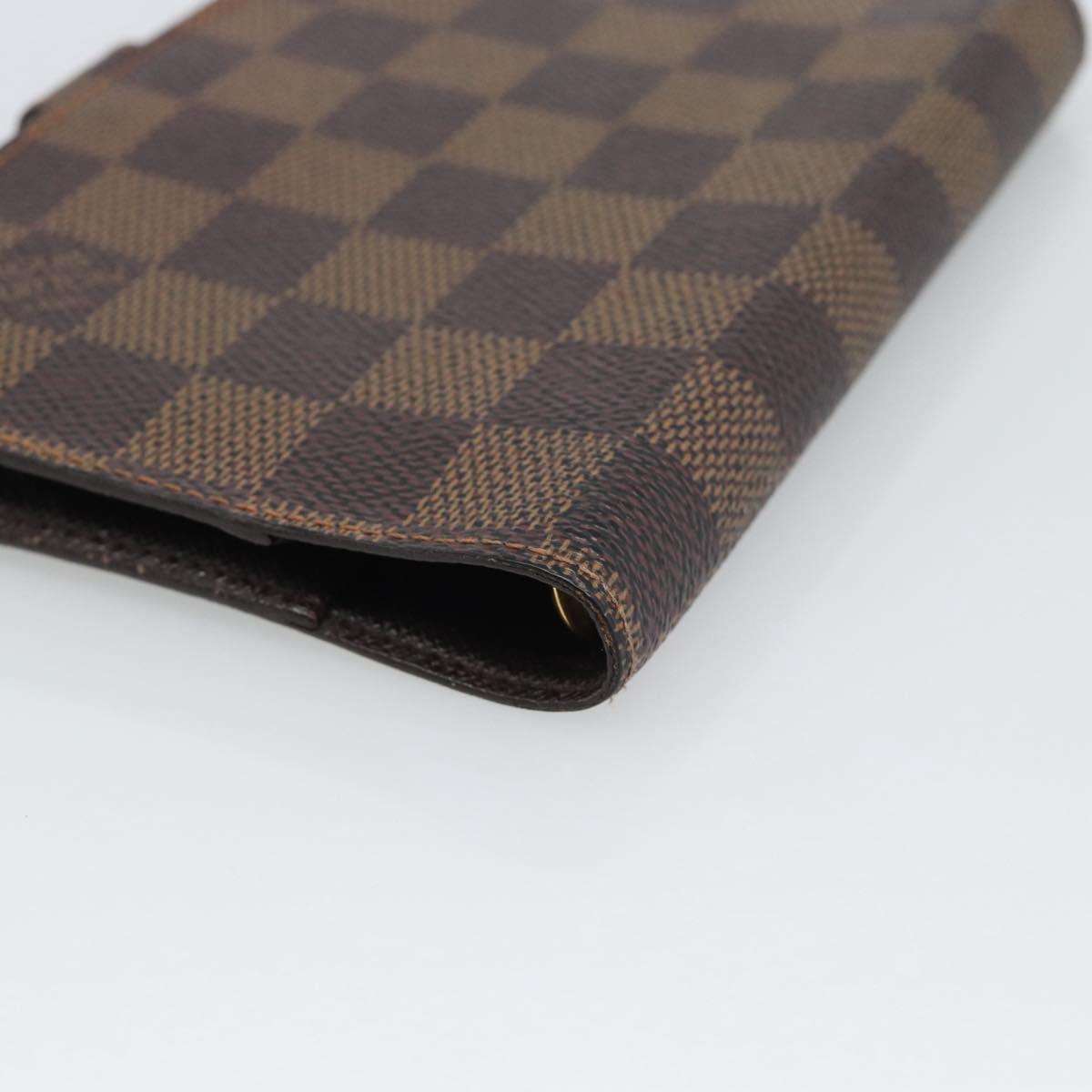 LOUIS VUITTON Damier Ebene Agenda PM Day Planner Cover R20700 LV Auth 194627