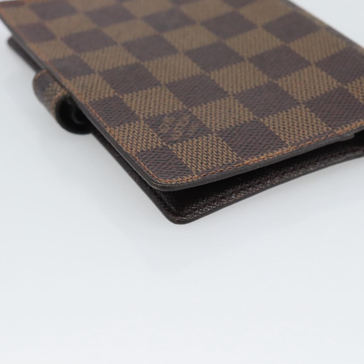LOUIS VUITTON Damier Ebene Agenda PM Day Planner Cover R20700 LV Auth 194627