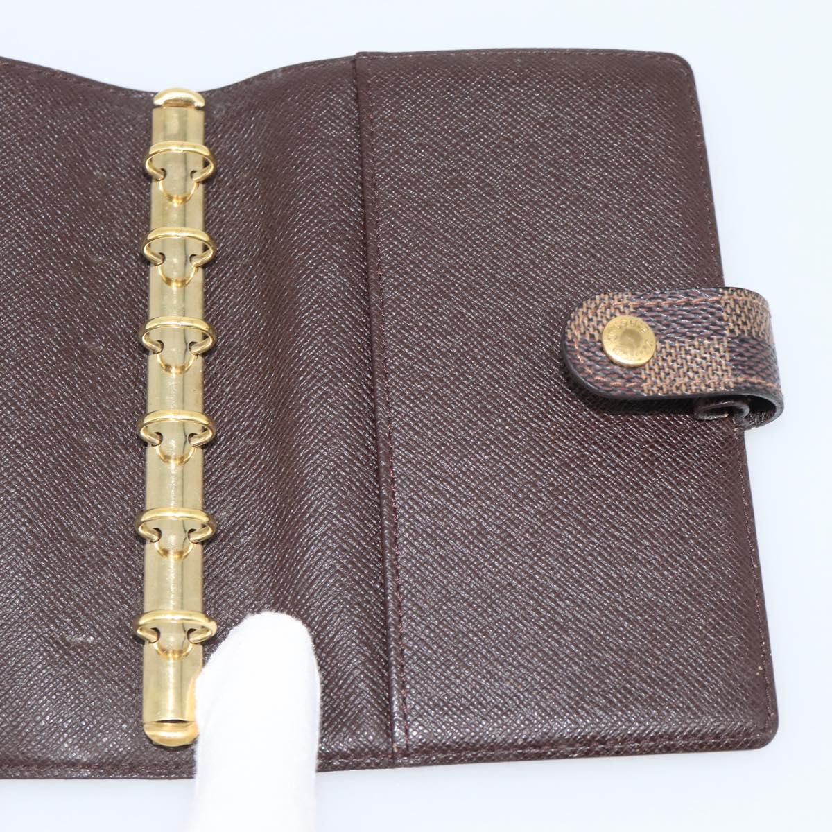 LOUIS VUITTON Damier Ebene Agenda PM Day Planner Cover R20700 LV Auth 194627