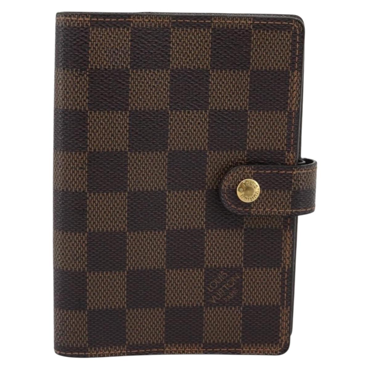 LOUIS VUITTON Damier Ebene Agenda PM Day Planner Cover R20700 LV Auth 194627