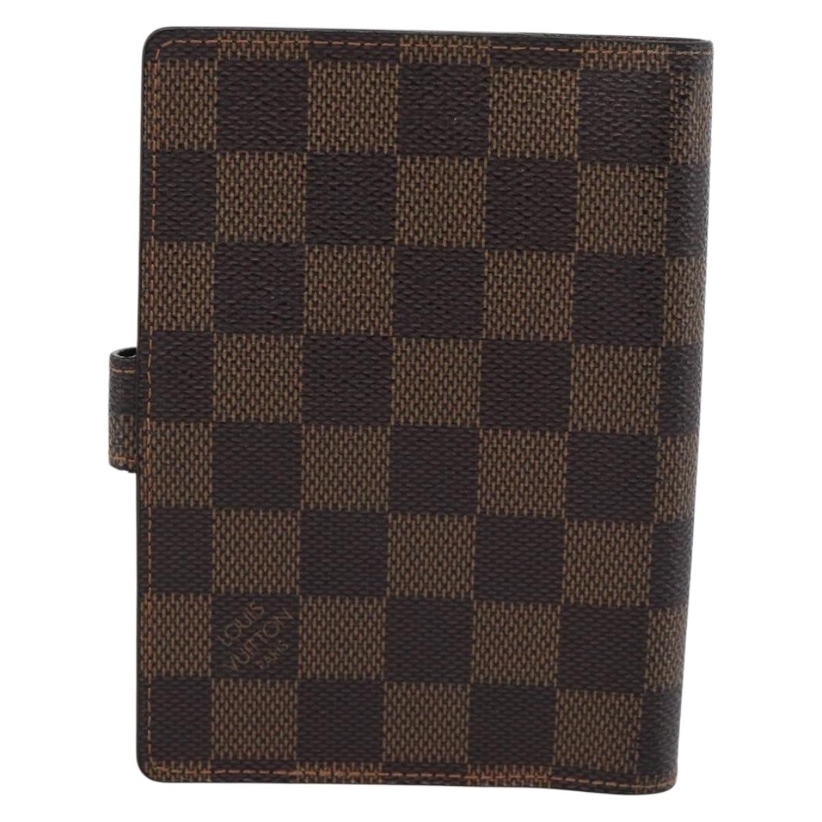LOUIS VUITTON Damier Ebene Agenda PM Day Planner Cover R20700 LV Auth 194627