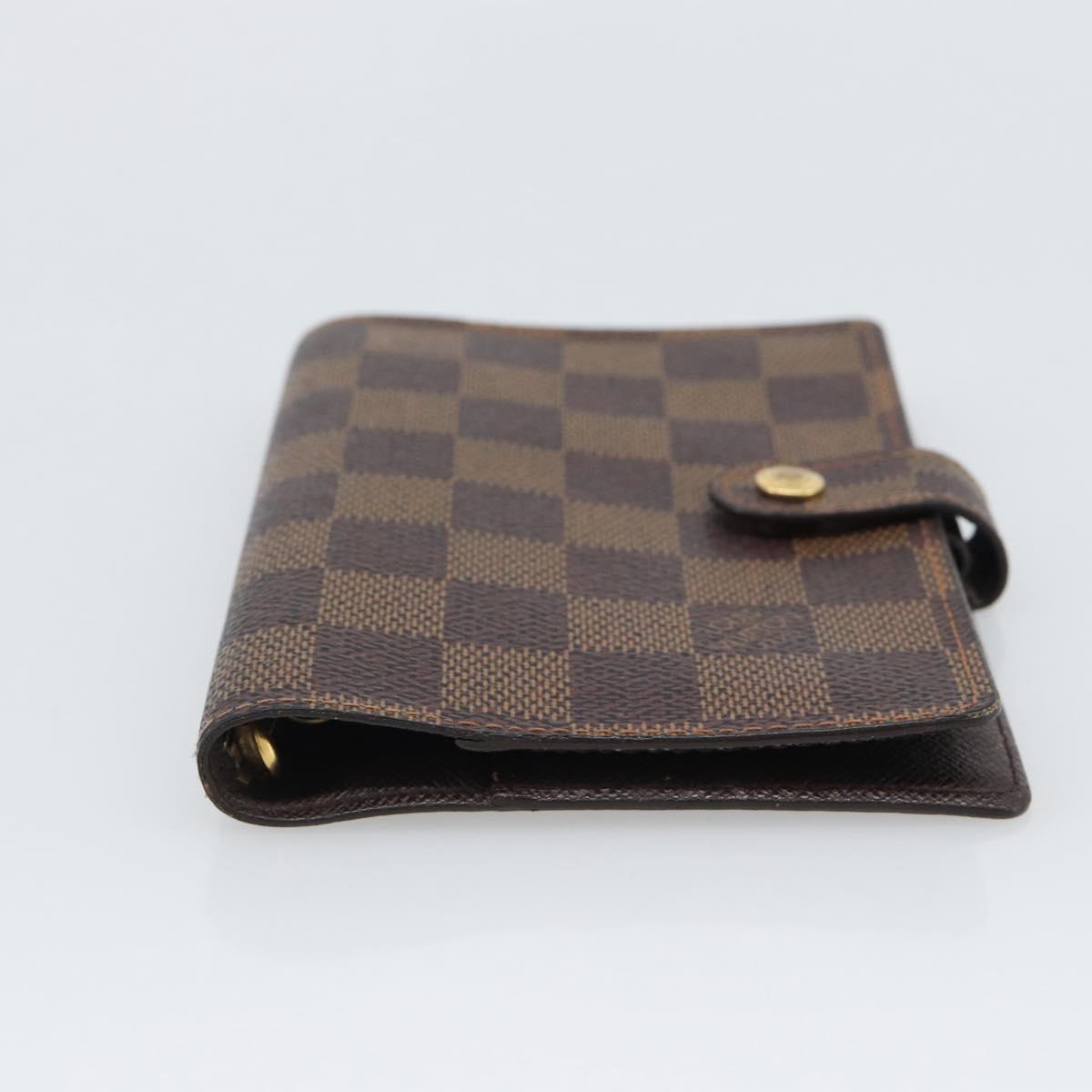 LOUIS VUITTON Damier Ebene Agenda PM Day Planner Cover R20700 LV Auth 194627