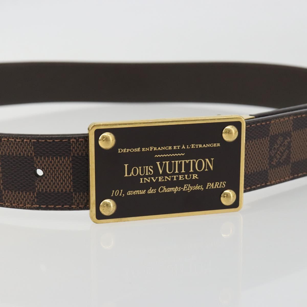 LOUIS VUITTON Damier Ebene Ceinture Anne Van Tours Belt M9677 LV Auth 194632