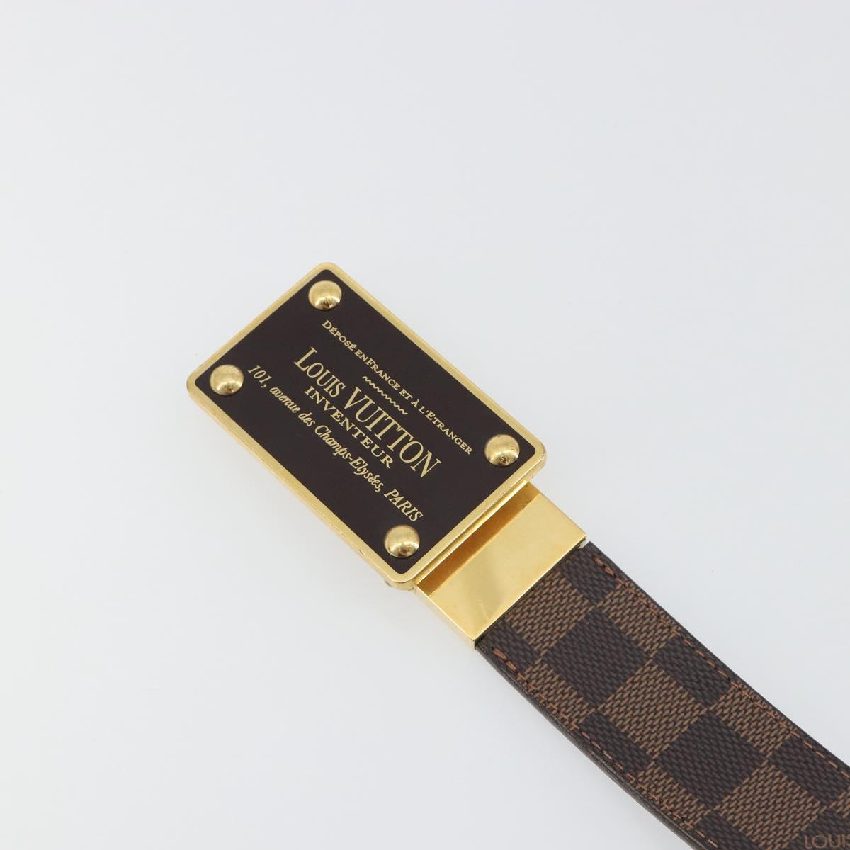 LOUIS VUITTON Damier Ebene Ceinture Anne Van Tours Belt M9677 LV Auth 194632