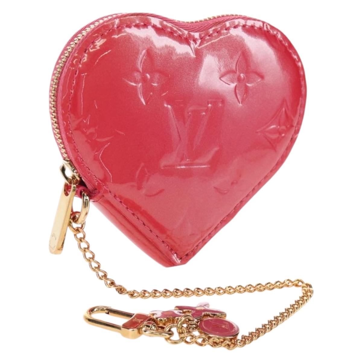 LOUIS VUITTON Vernis Porte Monnaie Coeur Purse Fran Boise M919BF Auth 194634V