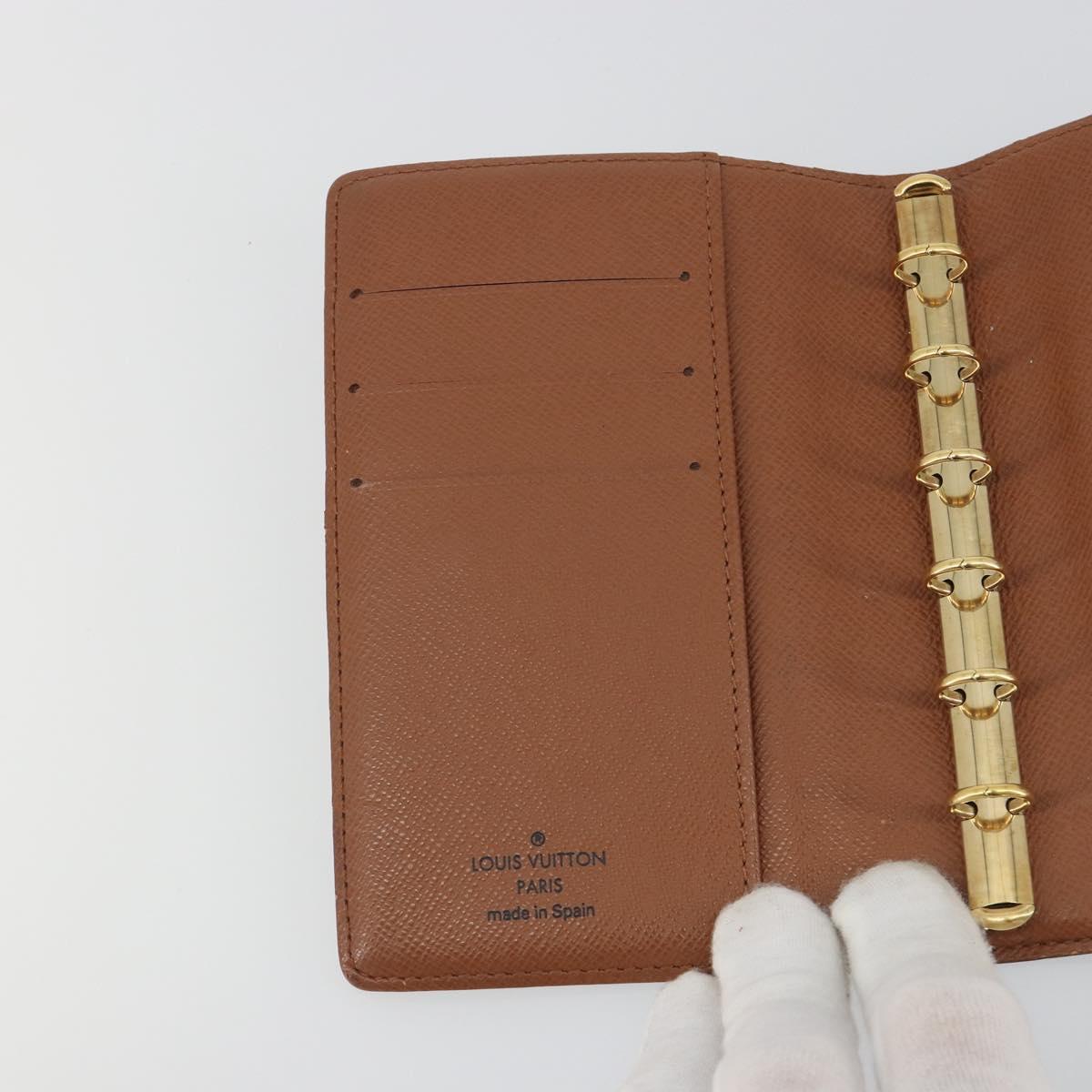 LOUIS VUITTON Monogram Agenda PM Day Planner Cover R20005 LV Auth 194635