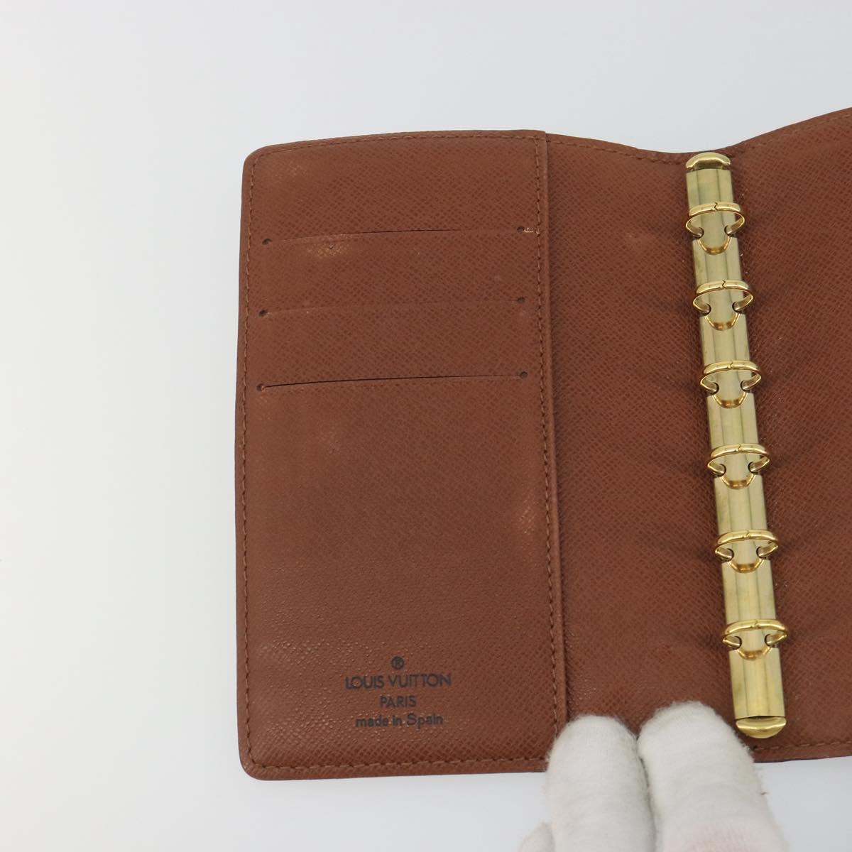 LOUIS VUITTON Monogram Agenda PM Day Planner Cover R20005 LV Auth 194636